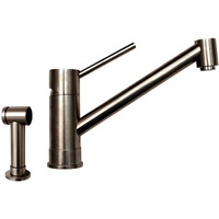 FX Navigator Stainless Steel Single Extended Lever Handle Faucet with Matching Solid Stainless Steel Side Spray