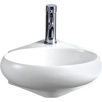 Isabella Collection Oval Corner Wall Mount Basin with Center Drain