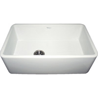 Farmhaus Fireclay Duet Series Reversible Sink with Smooth Front Apron