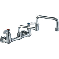 Heavy Duty Wall Mount Utility Faucet with Double Jointed Retractable Swing Spout and Lever Handles