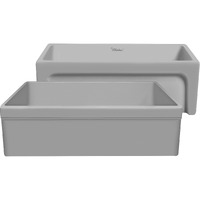 Glencove 30" Reversible Matte Kitchen Fireclay Sink with  Elegant Beveled Front Apron on one side and a Decorative 2" Lip Plain on Opposite Side