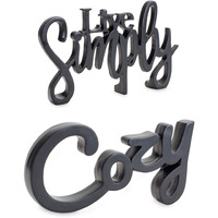 Cozy and Live Simply Sign (Set of 2)