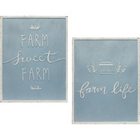 Metal Farm Sign (Set of 2)