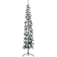 vidaXL Slim Artificial Half Christmas Tree with Flocked Snow 6 ft