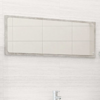 vidaXL Bathroom Mirror Concrete Gray 35.4"x0.6"x14.6" Engineered Wood