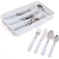 Gibson Casual Living 24-Piece Flatware Set, White(D0102H597YU.)