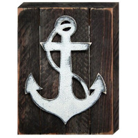 Designocracy 98521-12 Anchor Nautical Art on Board Wall Decor