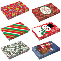 DDI 2319881 Whimsical Patterned christmas Folding Boxes - Large - case of 48