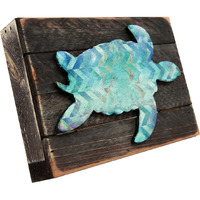 Designocracy 98518-18 Turtle Art on Board Wall Decor