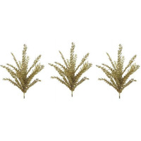 23 in glitter Filigree Leaf Spray christmas Decor  gold - Set of 3