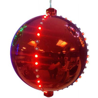 celebrations 9071190 6 in LED Lighted Ornament Hanging Decor  Red