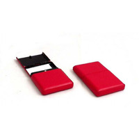 Bey-Berk International D251R Red Leather Business card case with Flip Top