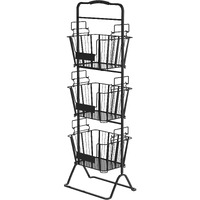 Oceanstar 3-Tier Metal Wire Storage Basket Stand with Removable Baskets Black(D0102HXN182)