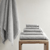 Nova cotton Dobby Slub 6 Piece Towel Set(D0102HR7W8J)