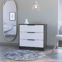 cannon 3-Drawer Dresser Smokey Oak and White(D0102H76X36)