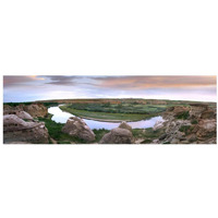 A bend in the Milk River, Writing-on-stone Provincial Park, Alberta, Canada-Paper Art-74"x26"