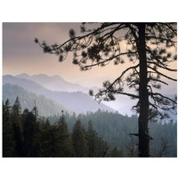 View over foothills to the west from Kings Canyon National Park, California-Paper Art-18"x14"