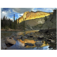 Nokhu crags, hornfel layers carved by glaciers, Medicine Bow Range, Colorado-Paper Art-18"x14"