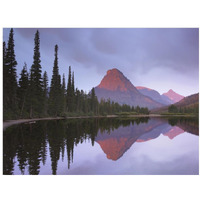 Mount Sinopah reflected in Two Medicine Lake, Glacier National Park, Montana-Paper Art-18"x14"