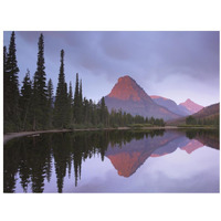 Mount Sinopah reflected in Two Medicine Lake, Glacier National Park, Montana-Paper Art-34"x26"