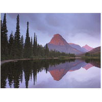 Mount Sinopah reflected in Two Medicine Lake, Glacier National Park, Montana-Paper Art-50"x38"