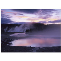 Steaming hot springs, Midway Geyser Basin, Yellowstone National Park, Wyoming-Paper Art-18"x14"