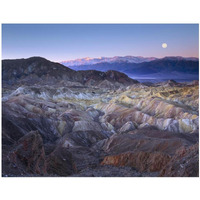 Full moon rising over Zabriskie Point, Death Valley National Park, California-Paper Art-18"x14"