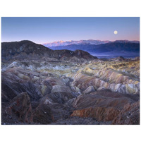 Full moon rising over Zabriskie Point, Death Valley National Park, California-Paper Art-42"x32"