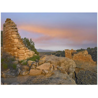 Stronghold House with Sleeping Ute Mountain, Hovenweep National Monument, Utah-Paper Art-42"x32"