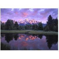 Teton Range at sunrise, Schwabacher Landing, Grand Teton National Park, Wyoming-Paper Art-26"x20"