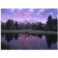 Teton Range at sunrise, Schwabacher Landing, Grand Teton National Park, Wyoming-Paper Art-34"x26"