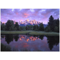 Teton Range at sunrise, Schwabacher Landing, Grand Teton National Park, Wyoming-Paper Art-42&quotx32"