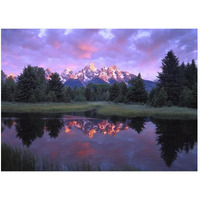 Teton Range at sunrise, Schwabacher Landing, Grand Teton National Park, Wyoming-Paper Art-50"x38"