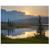 Sunset over Miette Range and Talbot Lake, Jasper National Park, Alberta, Canada-Paper Art-22"x18"