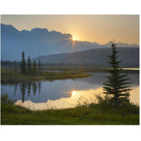 Sunset over Miette Range and Talbot Lake, Jasper National Park, Alberta, Canada-Paper Art-30"x24"