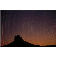 Startrails over Shiprock in the four corners region of the Southwest, New Mexico-Paper Art-26"x18"