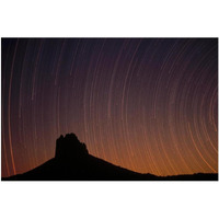 Startrails over Shiprock in the four corners region of the Southwest, New Mexico-Paper Art-38"x26"