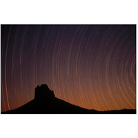 Startrails over Shiprock in the four corners region of the Southwest, New Mexico-Paper Art-50"x34"