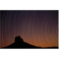 Startrails over Shiprock in the four corners region of the Southwest, New Mexico-Paper Art-62"x42"