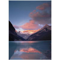 Alpenglow, Lake Louise and Victoria Glacier, Banff National Park, Alberta, Canada-Paper Art-14"x18"