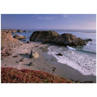 Beach near San Simeon Creek with ice plant in the foreground, Big Sur, California-Paper Art-42&quotx32"