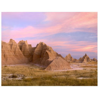 Sandstone striations and erosional features, Badlands National Park, South Dakota-Paper Art-18"x14"