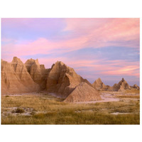 Sandstone striations and erosional features, Badlands National Park, South Dakota-Paper Art-26&quotx20"