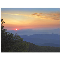 Sunset over the Pisgah National Forest from the Blue Ridge Parkway, North Carolina-Paper Art-18"x14"