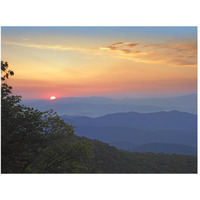 Sunset over the Pisgah National Forest from the Blue Ridge Parkway, North Carolina-Paper Art-50"x38"