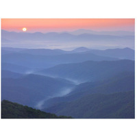 Sunset over the Pisgah National Forest from the Blue Ridge Parkway, North Carolina-Paper Art-26"x20"