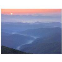 Sunset over the Pisgah National Forest from the Blue Ridge Parkway, North Carolina-Paper Art-34"x26"