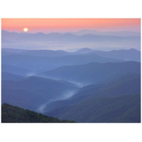 Sunset over the Pisgah National Forest from the Blue Ridge Parkway, North Carolina-Paper Art-42"x32"