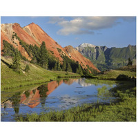 Red Mountain gets its color from iron ore in the rock, Gray Copper Gulch, Colorado-Paper Art-50"x38"