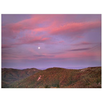 Moon over Blue Ridge Range and Lost Cove Cliffs, Blue Ridge Parkway, North Carolina-Paper Art-18"x14"